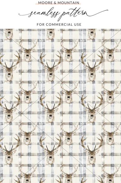 Moore & Mountain seamless pattern for commercial use