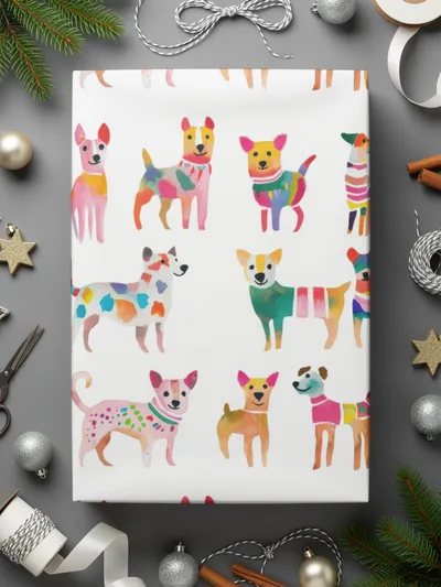 Watercolor Dogs Seamless Pattern Playful Puppy Design Digital - Moore and Mountain