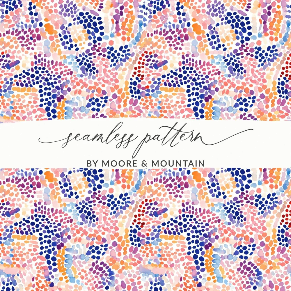 Watercolor Dot Seamless Pattern Digital, Repeating Print, Colorful Spot Design, Fabric Print, Scrapbooking, Digital Download, Background - Moore and Mountain