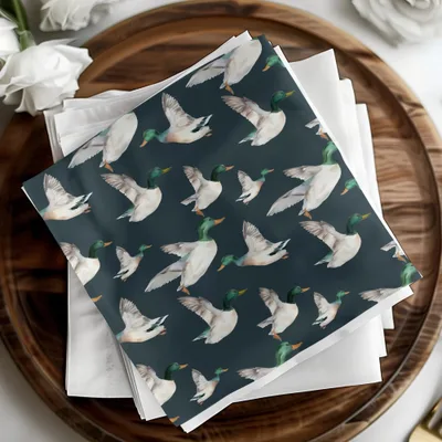 Watercolor Duck Seamless Pattern Digital Download, Flying Bird Repeating Design, Wildlife Art for Fabric, Scrapbooking, Backgrounds - Moore and Mountain