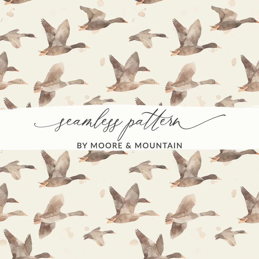 Flying Ducks Seamless Pattern by Moore & Mountain