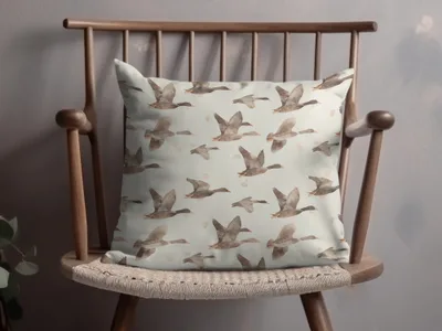 Ducks in Flight Themed Decorative Pillow