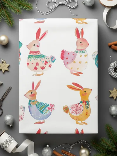 Watercolor Easter Rabbits in Pastel Colors Seamless Pattern Digital - Moore and Mountain
