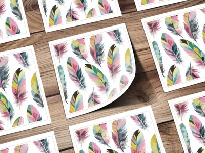 Watercolor Feather Pattern, Digital Download, Seamless Feather Design, Colorful Feather Pattern, Craft Supplies, Scrapbook Paper - Moore and Mountain