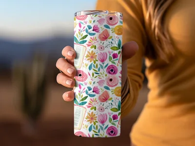 Vibrant Floral Patterned Tumbler for Everyday Use