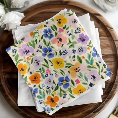 Colorful Floral Design Napkins for Special Occasions
