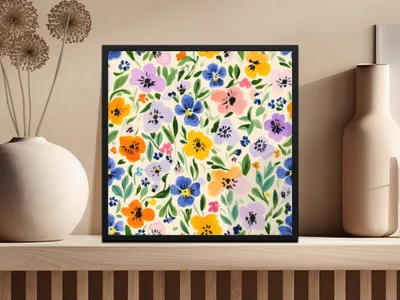 Colorful Floral Pattern Wall Art Decor for Any Room