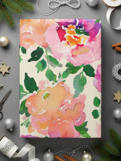 Watercolor Floral Digital Paper, Peony Flower Seamless Pattern, Pink Purple Flowers, JPEG Files for Fabric, Crafts, Digital Paper Pack - Moore and Mountain