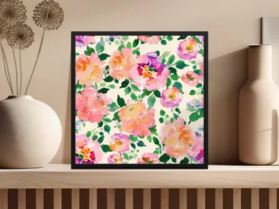 Watercolor Floral Digital Paper, Peony Flower Seamless Pattern, Pink Purple Flowers, JPEG Files for Fabric, Crafts, Digital Paper Pack - Moore and Mountain