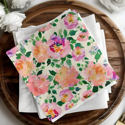Watercolor Floral Digital Paper, Peony Flower Seamless Pattern, Pink Purple Flowers, JPEG Files for Fabric, Crafts, Digital Paper Pack - Moore and Mountain