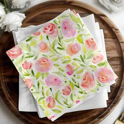 Watercolor Floral Digital Paper, Rose Seamless Pattern, Flower Print, Repeat Pattern, Fabric Design, Scrapbooking Paper, Digital Download - Moore and Mountain
