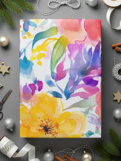 Watercolor Floral Digital Paper, Seamless Flower Pattern, Bright Blooms, Colorful Garden, Scrapbook Paper, Fabric Design Digital - Moore and Mountain