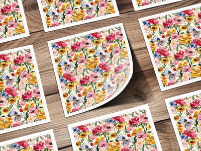 Watercolor Floral Digital Paper, Seamless Flower Pattern, Fabric Design, Scrapbooking Paper, Digital Download - Moore and Mountain