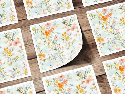 Watercolor Floral Digital Paper, Seamless Flower Pattern, Fabric Design, Scrapbooking Paper, Digital Download, Commercial Use - Moore and Mountain