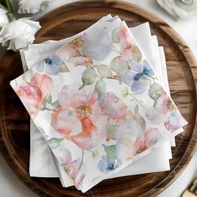 Watercolor Floral Digital Paper, Seamless Flower Pattern, Pastel Blooms, Scrapbook Paper, Digital Download, Commercial Use, Watercolor Art - Moore and Mountain