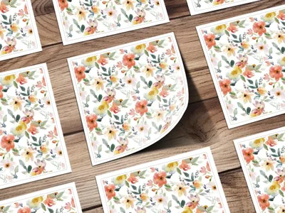 Watercolor Floral Digital Paper, Seamless Flower Pattern, Printable Scrapbook Paper, Seamless Simple Watercolor Floral Pattern Neutral - Moore and Mountain