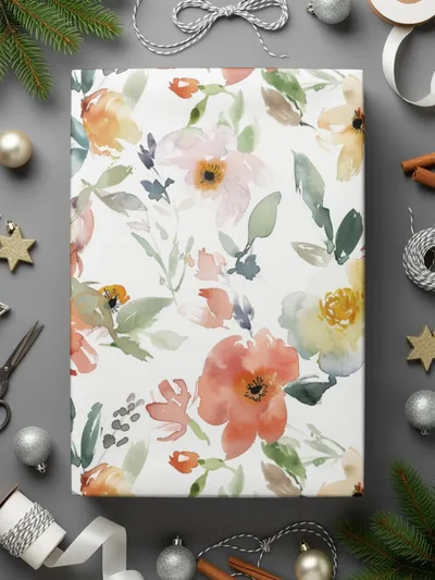 Watercolor Floral Digital Paper, Seamless Flower Pattern, Printable Scrapbook Paper, Seamless Simple Watercolor Floral Pattern Neutral - Moore and Mountain