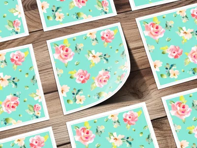 Watercolor Floral Digital Paper, Seamless Pattern, Flower Background, Printable Paper, Commercial Use, Digital Download - Moore and Mountain