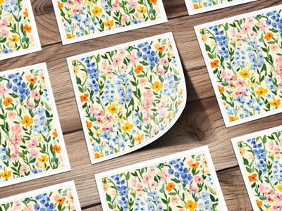 Colorful Floral Pattern Greeting Card Product