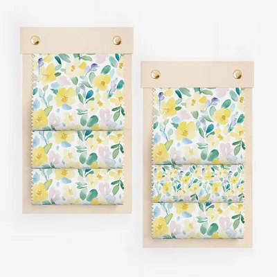 Vibrant Yellow Floral Design Fabric Sample