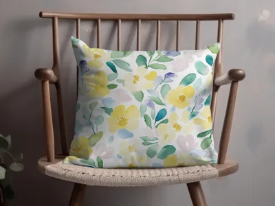 Floral Watercolor Design Cushion Cover for Home Decor