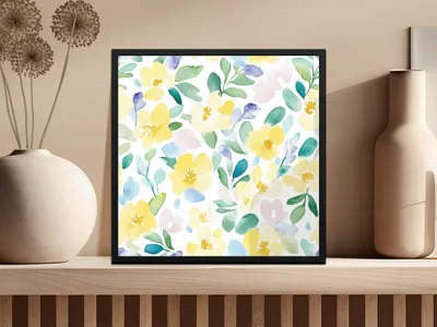 Colorful Floral Watercolor Print Wall Art Decor Piece