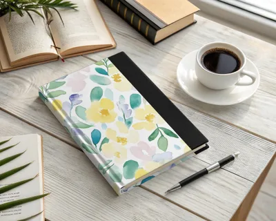 Elegant Floral Design Hardcover Journal Notebook