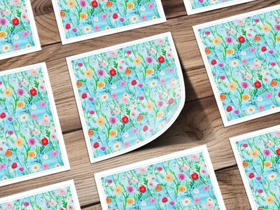 Watercolor Floral Pattern, Digital Paper, Seamless Flower Design, Springtime Print, Background Texture, Fabric Design, Digital Download - Moore and Mountain