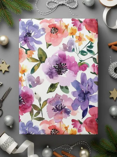 Watercolor Floral Pattern Digital, Seamless Flower Design, Watercolor Flower Pattern, JPEG Files, Printable Floral, Digital Download - Moore and Mountain