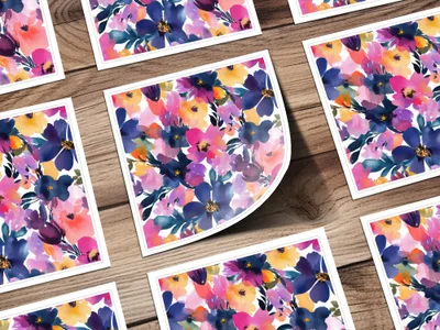 Colorful Floral Pattern Art Print for Home Decor