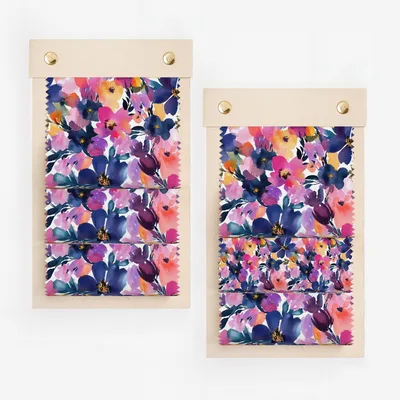 Vibrant Floral Pattern Design on Wooden Block Product