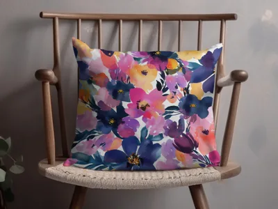 Vibrant Floral Decorative Cushion for Home Decor