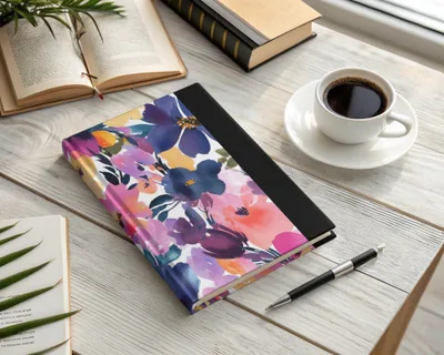 Colorful Floral Print Hardcover Journal Notebook Product