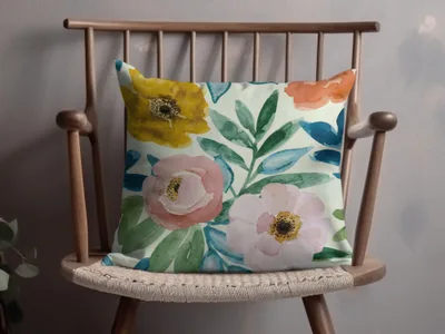 Watercolor Floral Sage Green and Yellow Boho Floral Watercolor Pattern - Moore and Mountain