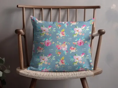 Floral Designer Pillow with 'Little Love' Accents Pillow
