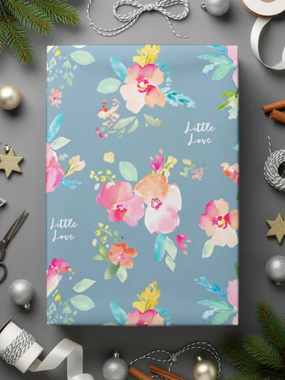 Little Love Floral Pattern Gift Wrap Paper Sheets