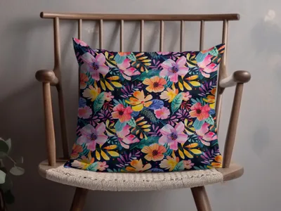Colorful Flowers Lush Foliage Design Accent Pillow product type
Pillow
Cushion
Floral
Botanical
Flowers
Leaves
Pattern
Colorful
Vibrant
Dark background
Home decor
Accent pillow
Decorative
Tropical
Jungle print
Garden theme
Artistic print
Living room
Bedroom
Throw pillow