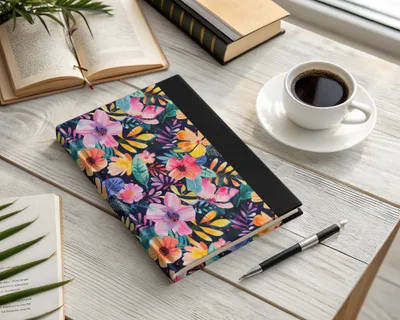 Beautiful Multicolor Floral Pattern Journal product type
Journal, Notebook, Floral Design, Colorful Flowers, Vibrant Pattern, Stationery Item, Writing Journal, Gift Idea, Daily Planner, Personal Diary, Aesthetic Journal, Tropical Floral, Botanical Print, Desk Accessory, Office Supplies, Creative Writing, Unique Pattern, Artful Design, Dark Background, Flower Pattern