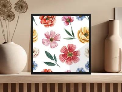 Watercolor Floral Seamless Pattern, Flower Digital Paper, Spring Botanical Design, Floral Background for Craft Projects, Digital Downloads - Moore and Mountain