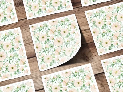 Watercolor Flower Digital Paper, Seamless Floral Pattern, Blush Pink Flowers, Greenery Print, Fabric Design, Printable Paper, Digital - Moore and Mountain