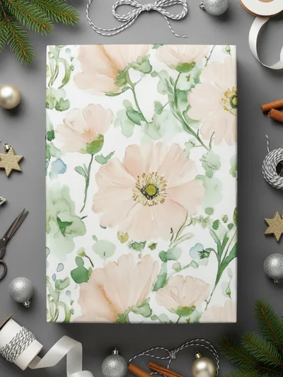 Watercolor Flower Digital Paper, Seamless Floral Pattern, Blush Pink Flowers, Greenery Print, Fabric Design, Printable Paper, Digital - Moore and Mountain