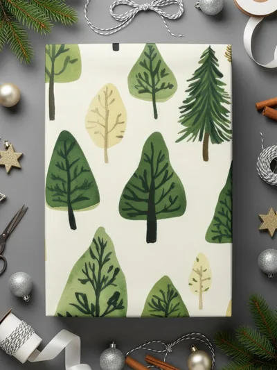 Watercolor Forest Digital Paper, Seamless Tree Pattern, Woodland Background for Crafts, Scrapbooking, Instant Download - Moore and Mountain
