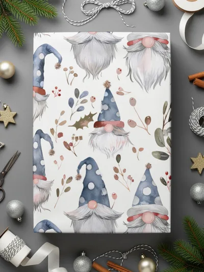Watercolor Gnome Digital Seamless Pattern, Holiday Print Fabric Design, Christmas Gnomes, Digital Paper Pack, Scrapbook Paper, 12x12 JPEG - Moore and Mountain