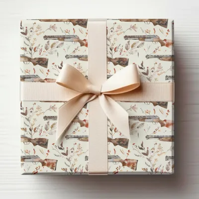 Elegant Gift Box with Firearm and Floral Design