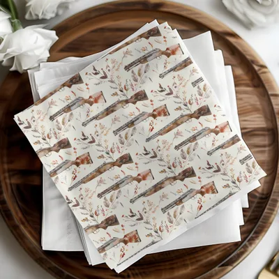Elegant Rifle and Floral Pattern Napkin Product