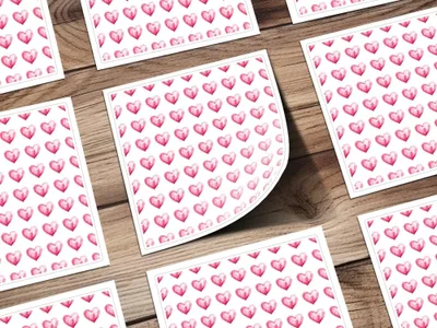 Watercolor Heart Pattern Digital Paper, Pink Heart Seamless Pattern, Valentine's Day Fabric, Hearts Background, Digital Valentine Pattern - Moore and Mountain