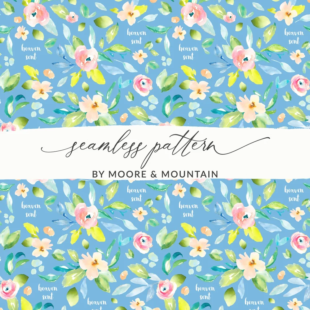 Heaven Sent Floral Seamless Pattern by Moore & Mountain
