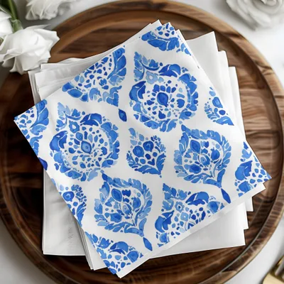 Watercolor Indigo Mediterranean Pattern Texture Digital - Moore and Mountain