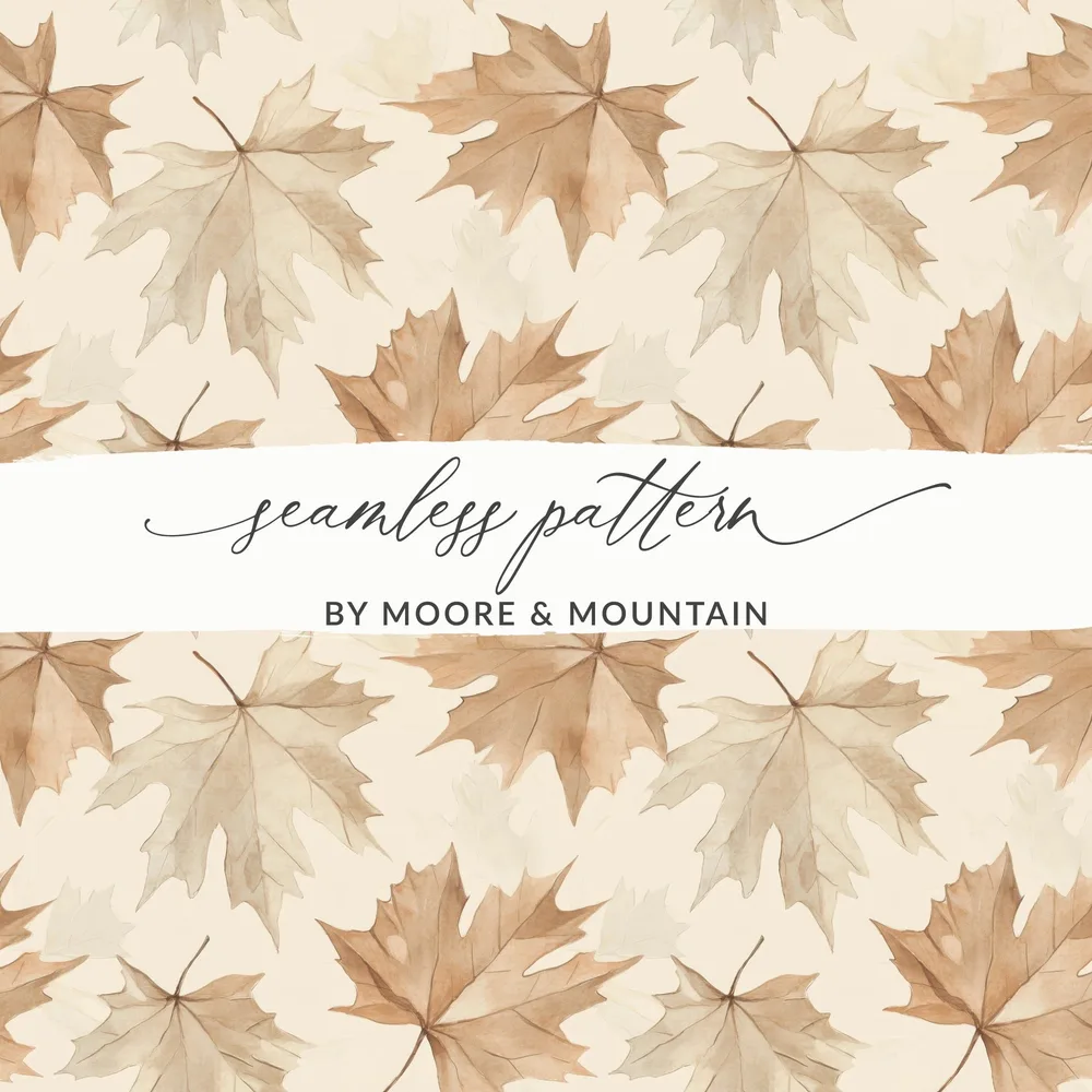 Watercolor Leaves Autumnal Arrangement Graphic Style Digital - Moore and Mountain