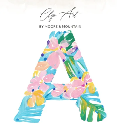 Watercolor Letter A Clipart, Vibrant Pastel PNG, Tropical Prep Illustration, Bright Girly Digital Download, Hand Painted Alphabet Art, High